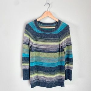 Eddie Bauer marled striped crewneck pullover sweater